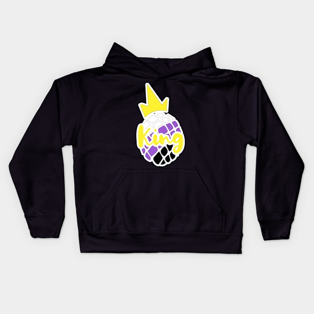 Pride'n'apple Non-binary King ! Kids Hoodie by Anorathorn